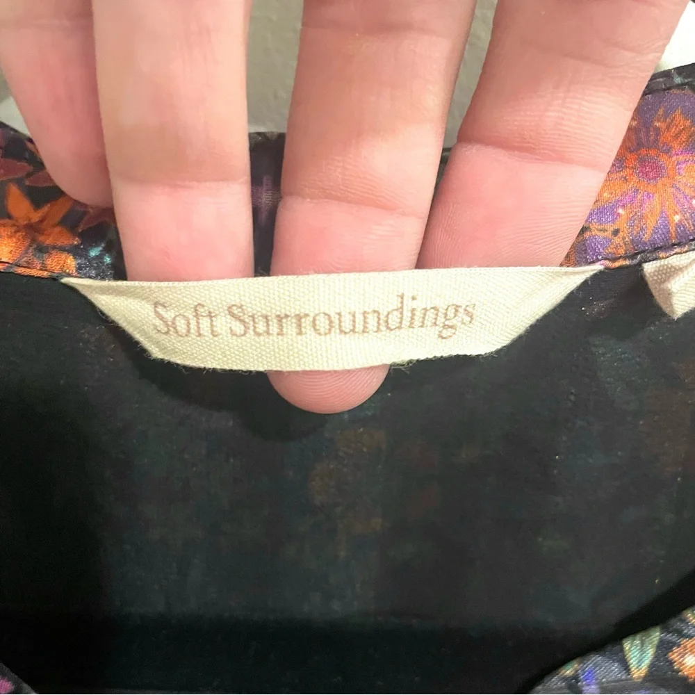 SOFT SURROUNDINGS Castille Floral Tunic Dress - Size Petite Large - Picture 8 of 16